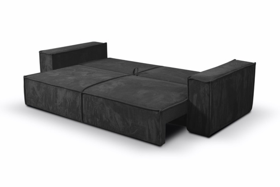 Schlafsofa mit Bettkasten und Cordstoff MONA Graphit