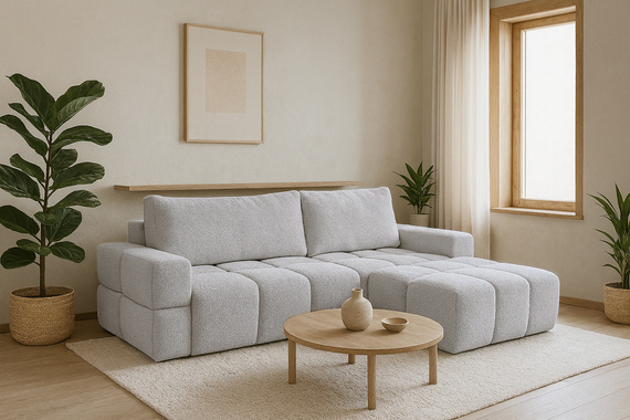 Modern Ecksofa L-Form Grau 