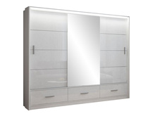 Schwebetürenschrank OPOK mit 3 Schubladen und LED Beleuchtung