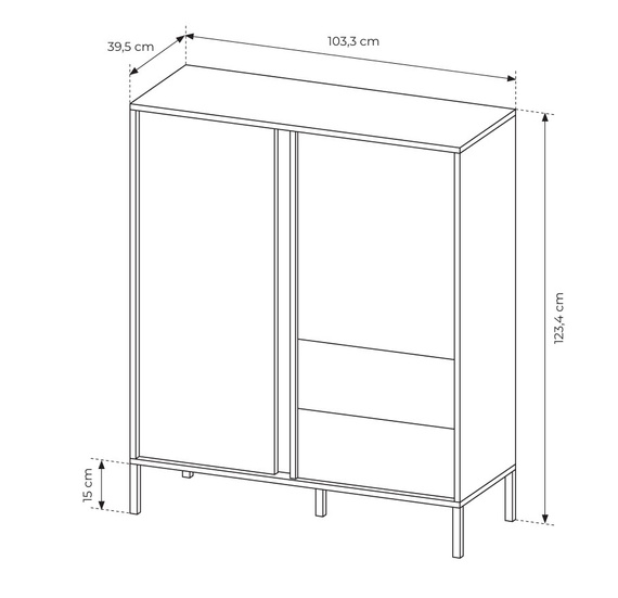 Hochkommode Kommode led NINA Beige