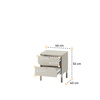  Nachttisch mit zwei Schubladen JUNA Beige