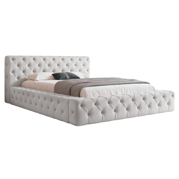 Niedriges Kopfteil Polsterbett Grau 120x200 CLARA 