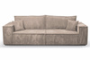 Schlafsofa mit Bettkasten und Cordstoff MONA Hellbraun