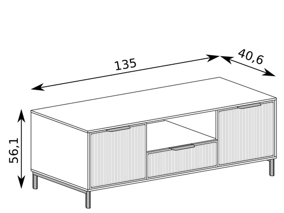 TV-Schrank mit 2 Klappen/Türen VIVAS 