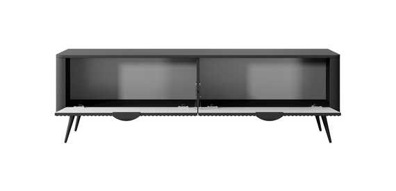 TV Schrank mit Lamellen BELLO Schwarz