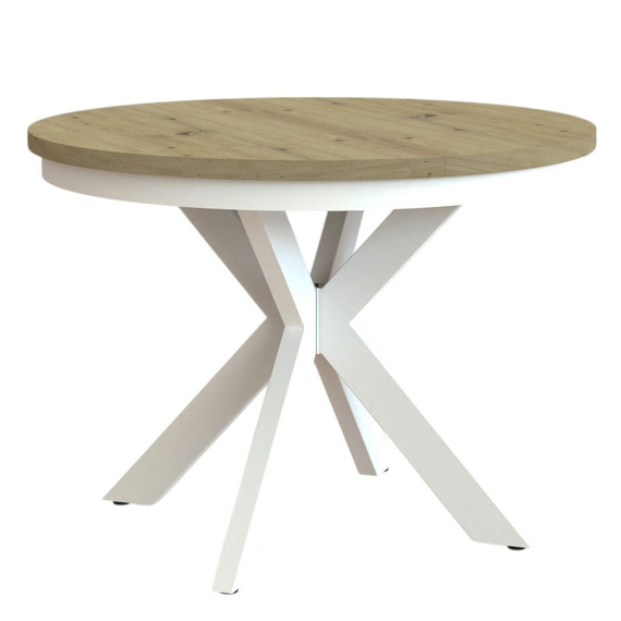 Runde Esstische BELLAMI Eiche Artisan Weiß