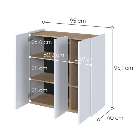 Kommode für den Flur, Breite: 95 cm PARIS