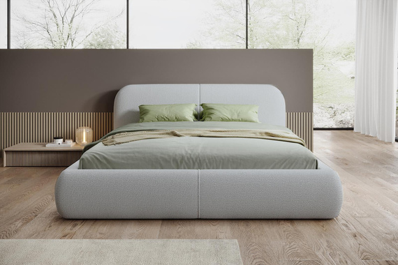 Schlafzimmer Doppelbett Design 180x200 Grau
