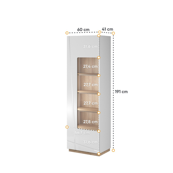 Vitrine FABIA Weißer Glanz