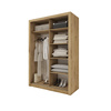 Schwebetürenschrank mit Spiegel für Schlafzimmer VENTI Eiche
