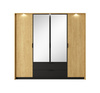 Kleiderschrank mit 2 Schubladen und Spiege STIK mit LED
