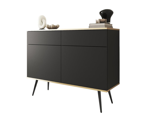 Schmale Kommode Modern POLO Schwarz
