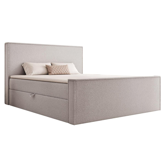 Luxus Boxspringbett mit Bettkasten 180x200 Grau