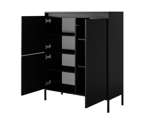 Moderne Kommode mit Lamellen JULO Schwarz