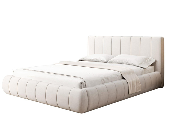 Elegant Designerbett Creme 180x200 Holzrahmen MISS