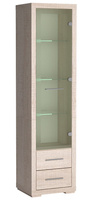 Vitrine ARIA mit 2 Schubladen Eiche Santana Hell