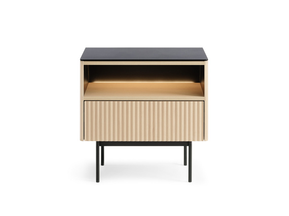 Nachttisch Eiche vicenza modern mit Schublade und gerillter Front OMBIS