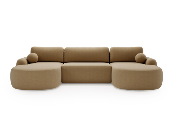 Ecksofa U Form Bouclé OLIO Beige