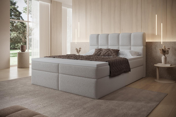 Boxspringbett mit Bettkasten 160x200 Grau PUENTE