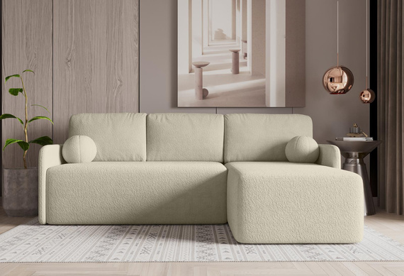 Eckcouch mit Schlaffunktion MODERNA Beige