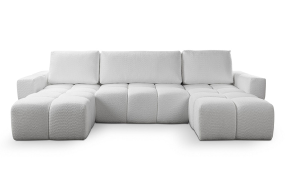 Praktische U-Form Bequeme Ecksofa Boucle Beige WOLKS