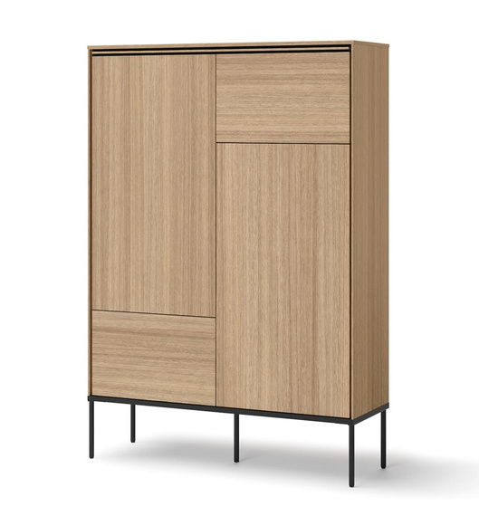 Moderne Grifflose Hochschrank BUDI EICHE