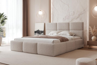 Gepolstertes Bett Beige CANDE 180x200
