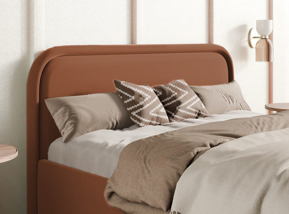 Kupfer Polsterbett 180x200 mit Bettkasten Metallrahmen SAGA