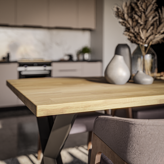 Industrial Design Esstisch Holz & Metall BERGEN