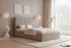 Beige Polsterbett mit Stauraum Holzrahmen 120x200 SAONA