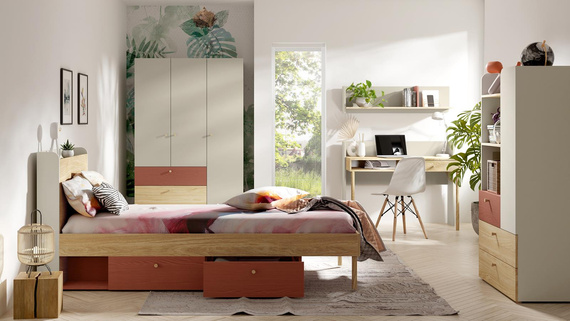 Moderne Kindermöbel fürs Kinderzimmer Kaschmir/Koralle SKY