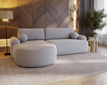 Ecksofa L Form Boucle OLIO Grau