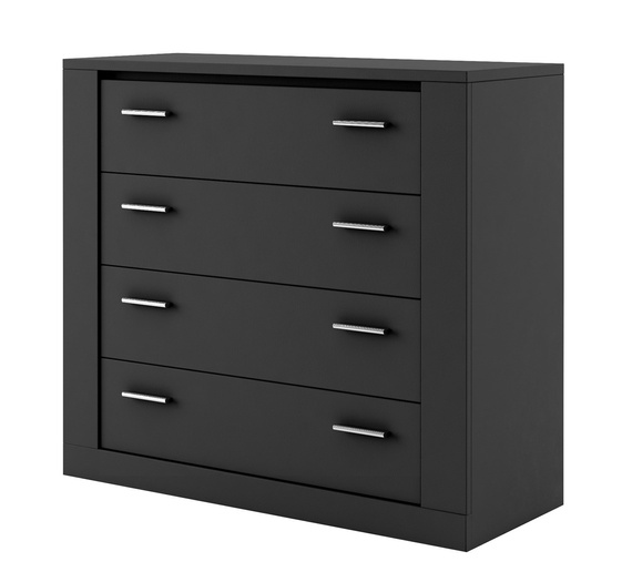 Kommode mit 4 Schubladen VENTI Schwarz