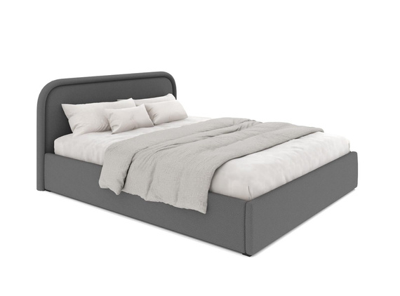 Graphit Polsterbett 180x200 mit Bettkasten Holzrahmen SAGA