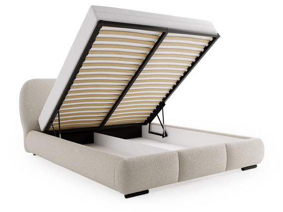 Designerbett mit abgerundeten Formen 180x200 Olivgrün