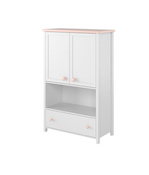Kommode mit zwei Türen Regal LARA Weiß+Rosa