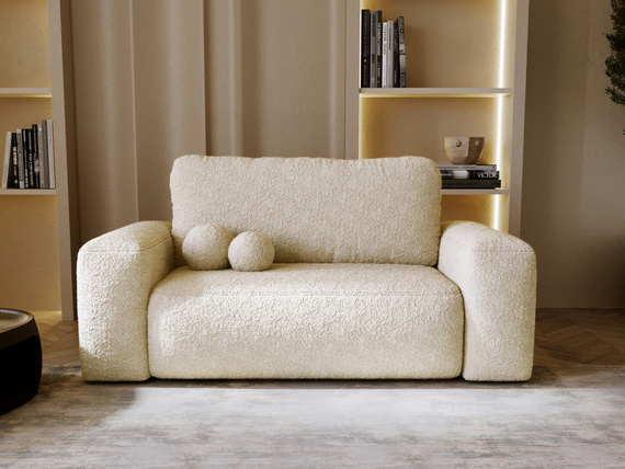 Schlafsofa 190 cm breit modern TEDIS Creme