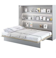 Horizontal Wandklappbett Lenart Bed Concept Weiß Hochglanz 160