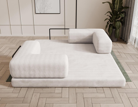 Modernes Sofa Grau Cord Stofff LAMILO