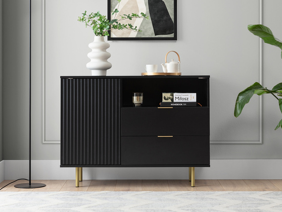 Kommode mit Lamellen NUBIA Schwarz