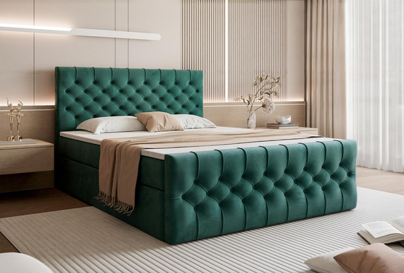 Luxuriöses Boxspringbett Grün 120x200 MIAMI 