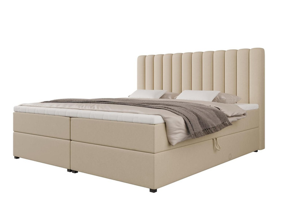Boxspringbett mit topper 160x200 hellbeige MEL
