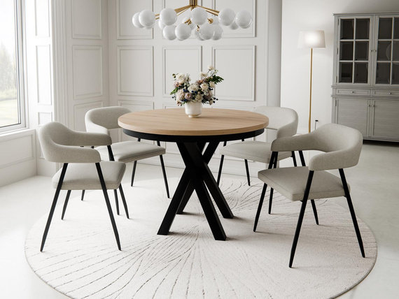 Runder Esszimmertisch LOFTO Eiche craft