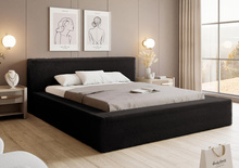 Polsterbett gemütlich Schwarz 160x200