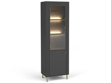 Vitrine mit Glastüren TRENDS Eiche-Whisky/ Schwarz Matt