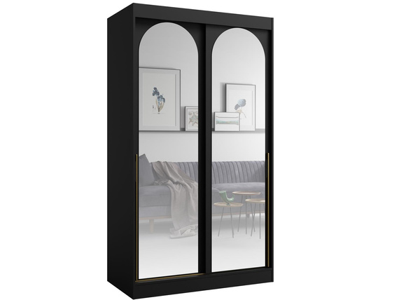 Schwebetürenschrank 120 Breit Schwarz LUCY