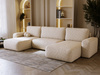 Creme Bouclé Sofa U-Form TEDIS