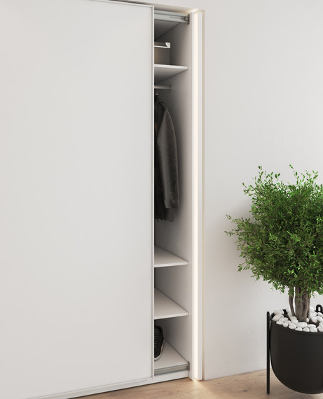 Schwebetürenschrank mit Spiegel LAVIAS Weiß