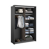 Kleiderschrank mit Spiegel zweitürig Wenge/Schwarz