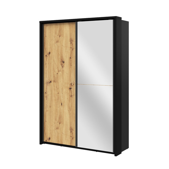 Kleiderschrank mit Spiegel ARTI Eiche artisan/Schwarz